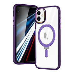 Funda Silicona Ultrafina Transparente con Mag-Safe Magnetic SD1 para Apple iPhone 12 Morado