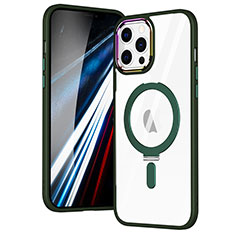 Funda Silicona Ultrafina Transparente con Mag-Safe Magnetic SD1 para Apple iPhone 12 Pro Verde