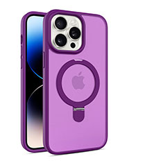 Funda Silicona Ultrafina Transparente con Mag-Safe Magnetic T02 para Apple iPhone 14 Pro Max Morado