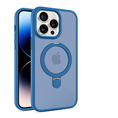 Funda Silicona Ultrafina Transparente con Mag-Safe Magnetic T02 para Apple iPhone 15 Pro Max Azul