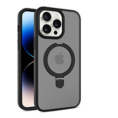 Funda Silicona Ultrafina Transparente con Mag-Safe Magnetic T02 para Apple iPhone 15 Pro Max Negro