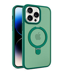 Funda Silicona Ultrafina Transparente con Mag-Safe Magnetic T02 para Apple iPhone 15 Pro Max Verde