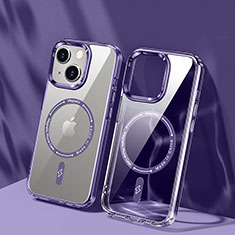 Funda Silicona Ultrafina Transparente con Mag-Safe Magnetic TB1 para Apple iPhone 13 Morado