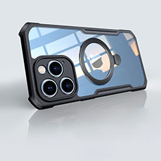 Funda Silicona Ultrafina Transparente con Mag-Safe Magnetic XD7 para Apple iPhone 15 Pro Max Negro