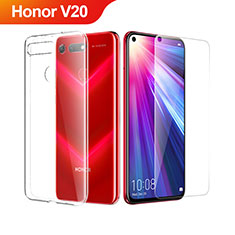 Funda Silicona Ultrafina Transparente con Protector de Pantalla para Huawei Honor View 20 Claro