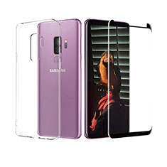 Funda Silicona Ultrafina Transparente con Protector de Pantalla para Samsung Galaxy S9 Plus Claro