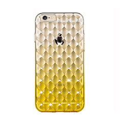 Funda Silicona Ultrafina Transparente Gradiente Diamante para Apple iPhone 6 Amarillo