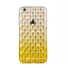 Funda Silicona Ultrafina Transparente Gradiente Diamante para Apple iPhone 6S Amarillo