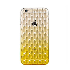 Funda Silicona Ultrafina Transparente Gradiente Diamante para Apple iPhone 6S Plus Amarillo