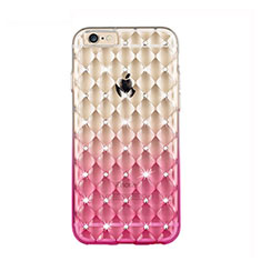 Funda Silicona Ultrafina Transparente Gradiente Diamante para Apple iPhone 6S Plus Rosa