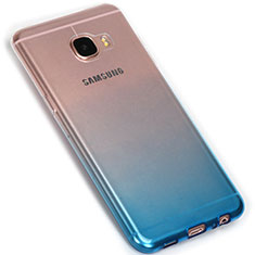 Funda Silicona Ultrafina Transparente Gradiente G01 para Samsung Galaxy C7 SM-C7000 Azul