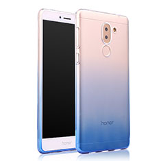 Funda Silicona Ultrafina Transparente Gradiente para Huawei Honor 6X Pro Azul