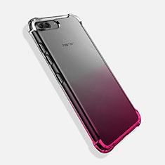 Funda Silicona Ultrafina Transparente Gradiente para Huawei Honor V10 Rosa
