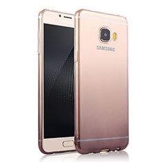 Funda Silicona Ultrafina Transparente Gradiente para Samsung Galaxy C9 Pro C9000 Gris