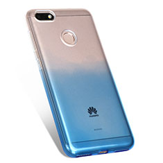 Funda Silicona Ultrafina Transparente Gradiente Q01 para Huawei Enjoy 7 Azul