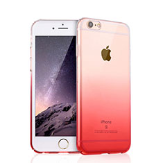Funda Silicona Ultrafina Transparente Gradiente Z01 para Apple iPhone 6S Rojo