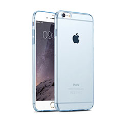 Funda Silicona Ultrafina Transparente para Apple iPhone 6 Plus Azul
