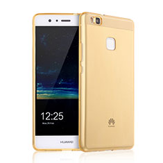 Funda Silicona Ultrafina Transparente para Huawei P9 Lite Oro