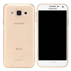 Funda Silicona Ultrafina Transparente para Samsung Galaxy E5 SM-E500F E500H Oro