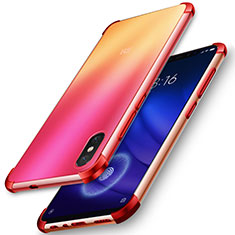 Funda Silicona Ultrafina Transparente para Xiaomi Mi 8 Screen Fingerprint Edition Rojo