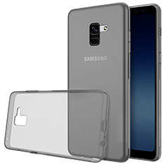 Funda Silicona Ultrafina Transparente T02 para Samsung Galaxy A8+ A8 Plus (2018) Duos A730F Gris