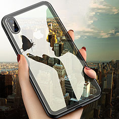 Funda Silicona Ultrafina Transparente V08 para Apple iPhone X Negro