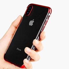 Funda Silicona Ultrafina Transparente V11 para Apple iPhone X Rojo