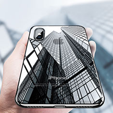 Funda Silicona Ultrafina Transparente V12 para Apple iPhone X Negro