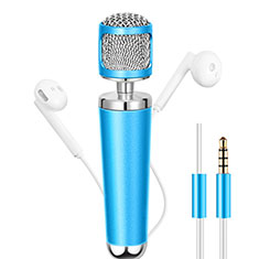 Mini Microfono Estereo de 3.5 mm para Samsung Galaxy S6 Azul Cielo