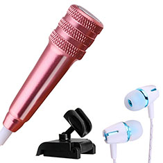 Mini Microfono Estereo de 3.5 mm con Soporte M08 para Handy Zubehoer Selfie Sticks Stangen Oro Rosa