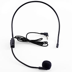 Mini Microfono Estereo de 3.5 mm K03 para Accessoires Telephone Bouchon Anti Poussiere Negro