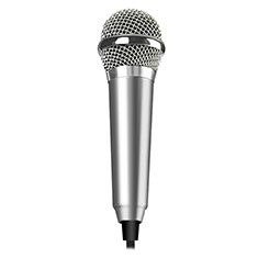 Mini Microfono Estereo de 3.5 mm M04 para Oppo A54 4G Plata