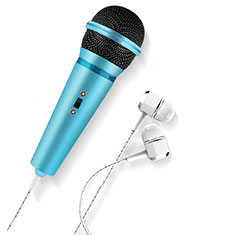 Mini Microfono Estereo de 3.5 mm M05 para Vivo iQOO U1 Azul Cielo