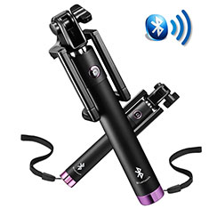Palo Selfie Stick Bluetooth Disparador Remoto Extensible Universal S14 para Samsung S5750 Wave 575 Morado