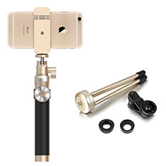 Palo Selfie Stick Bluetooth Disparador Remoto Extensible Universal S16 para Samsung Galaxy M02 Oro