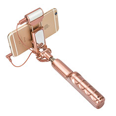 Palo Selfie Stick Bluetooth Disparador Remoto Extensible Universal S17 para Samsung S5750 Wave 575 Oro
