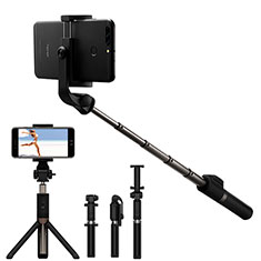 Palo Selfie Stick Bluetooth Disparador Remoto Extensible Universal S23 para Wiko Rainbow Up 4G Negro