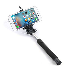 Palo Selfie Stick Extensible Conecta Mediante Cable Universal para Wiko Rainbow Up 4G Negro