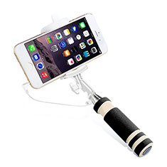 Palo Selfie Stick Extensible Conecta Mediante Cable Universal S01 para Wiko Rainbow Up 4G Negro