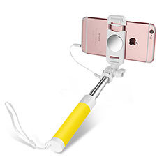 Palo Selfie Stick Extensible Conecta Mediante Cable Universal S02 para Huawei P60 Pocket Amarillo