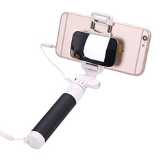 Palo Selfie Stick Extensible Conecta Mediante Cable Universal S04 para Samsung S5750 Wave 575 Negro