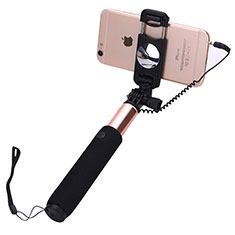 Palo Selfie Stick Extensible Conecta Mediante Cable Universal S04 para Oneplus Nord N100 5G Oro Rosa