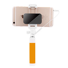 Palo Selfie Stick Extensible Conecta Mediante Cable Universal S07 para Wiko Wim Lite 4G Amarillo