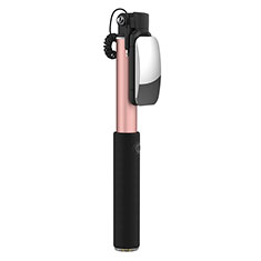 Palo Selfie Stick Extensible Conecta Mediante Cable Universal S08 para Samsung Galaxy S6 Edge+ Plus Oro Rosa
