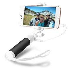 Palo Selfie Stick Extensible Conecta Mediante Cable Universal S09 para Wiko Rainbow Up 4G Negro