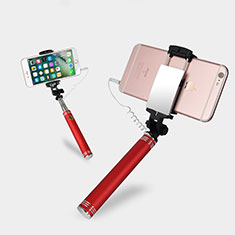 Palo Selfie Stick Extensible Conecta Mediante Cable Universal S20 para Realme XT Rojo