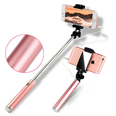 Palo Selfie Stick Extensible Conecta Mediante Cable Universal S22 para Samsung Galaxy A12 5G Oro Rosa