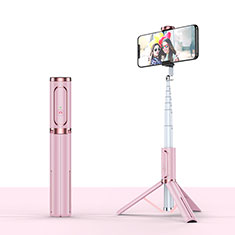 Palo Selfie Stick Tripode Bluetooth Disparador Remoto Extensible Universal T26 para Vivo X70 Pro 5G Oro Rosa