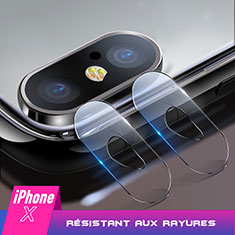 Protector de la Camara Cristal Templado F02 para Apple iPhone X Claro