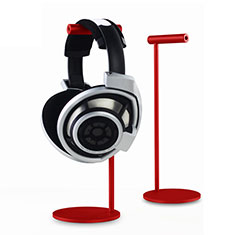Soporte Universal de Auriculares Cascos para Wiko Slide Rojo